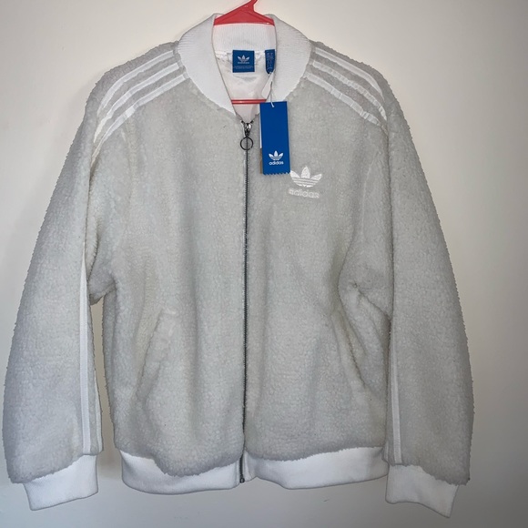 fuzzy adidas jacket